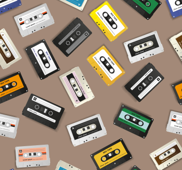 Vintage wallpaper retro cassette design - TenStickers