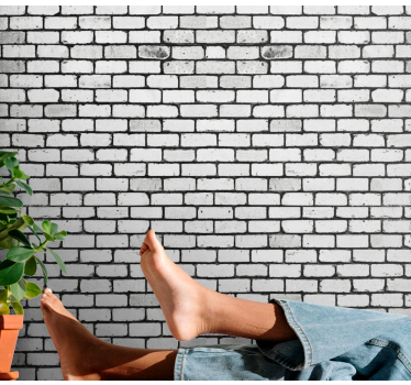Gray brick pattern with spot brick effect wallpaper - TenStickers