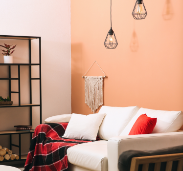 Peach fuzz monocolor design front room wallpaper - TenStickers