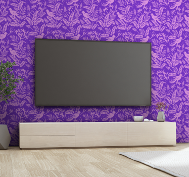 Purple Birds 3D Bird Wallpaper - TenStickers