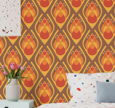 70's geometric illustrations vintage wallpaper - TenStickers