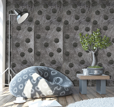 Abstract Circular Motifs Textured Wallpaper - TenStickers