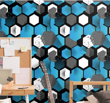 Abstract gradient football teenage bedroom wallpaper - TenStickers