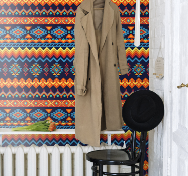 African tribal themed fabric wallpaper paintings - TenStickers