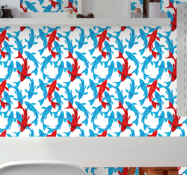 Aquatic Dance fish wallpaper - TenStickers
