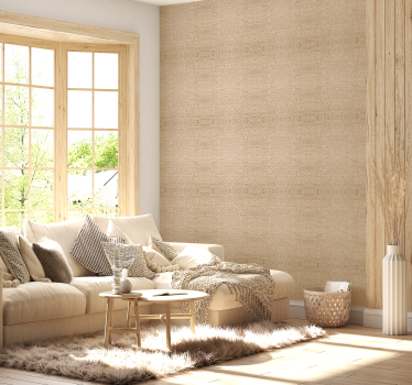 Beige Textured Design Lounge Wallpaper - TenStickers