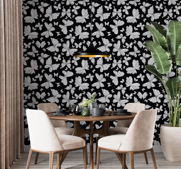 Black butterflies bedroom wallpaper - TenStickers