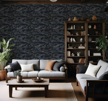 Black pattern stone wallpaper - TenStickers