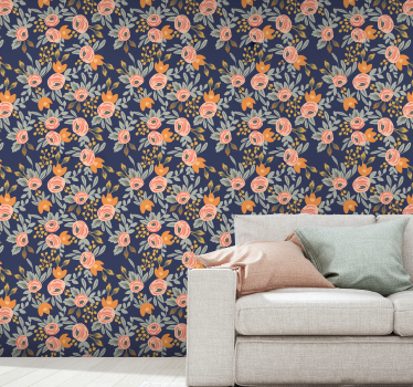 Blossom Elegance ornamental flower wallpaper - TenStickers