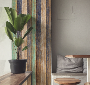Blue and brown laminate Wood wallpaper - TenStickers