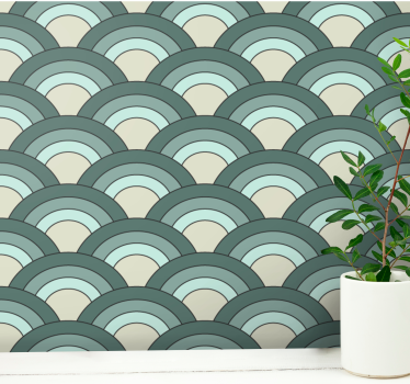 Blue shaded scales pattern retro wallpaper - TenStickers