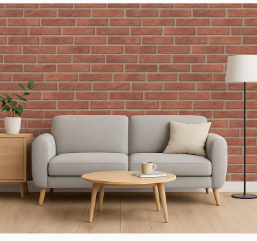 Brick wallpaper blush watercolor garden - TenStickers