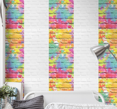 Brick wallpaper in vibrant colorful patterns - TenStickers