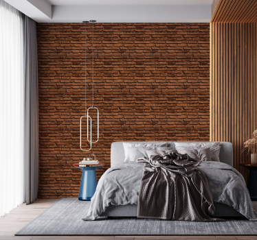 Brick wallpaper rustic brown design - TenStickers