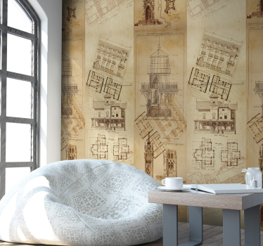 Building Vintage Wallpaper - TenStickers