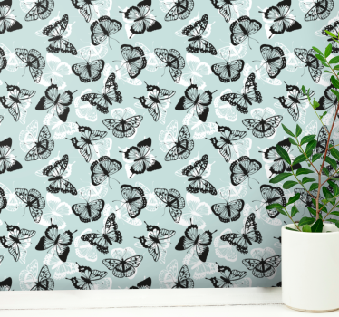 Black and white in motion butterfly wallpaper - TenStickers