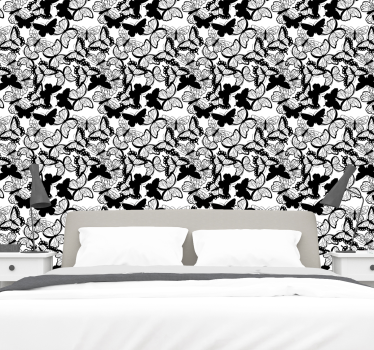 Butterfly wallpaper butterfly abundance - TenStickers