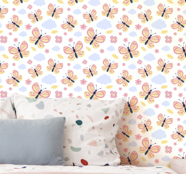 Butterfly wallpaper butterfly cloud designs - TenStickers