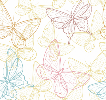 Butterfly wallpaper butterfly outlines - TenStickers