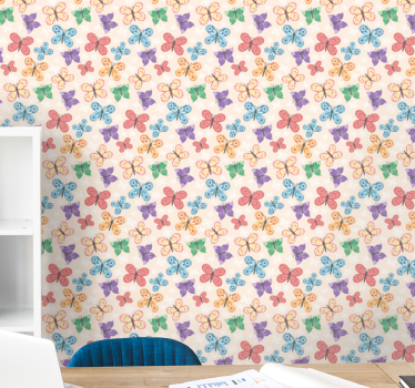 Butterfly wallpaper colorful butterfly display - TenStickers