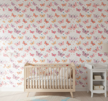 Butterfly wallpaper in butterfly pattern - TenStickers