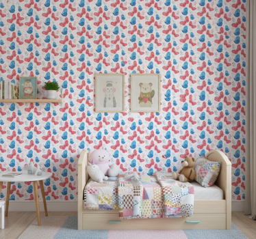 Butterfly wallpaper with branches - TenStickers