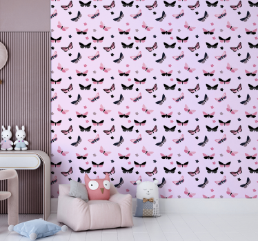 Butterfly wallpaper with butterfly motif - TenStickers