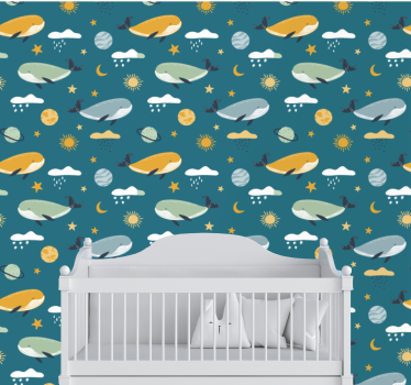 Celestial Zeppelins star wallpaper - TenStickers