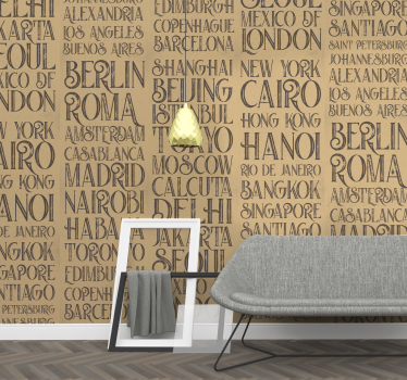 Cities of the World Letter Wallpaper - TenStickers