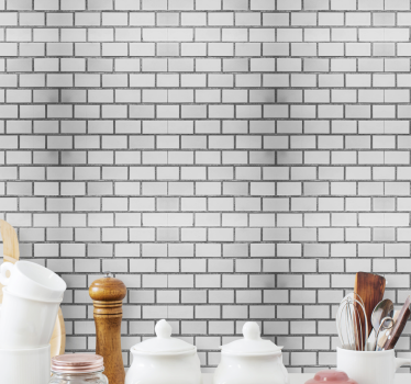 Classic grey motif brick Wallpaper - TenStickers