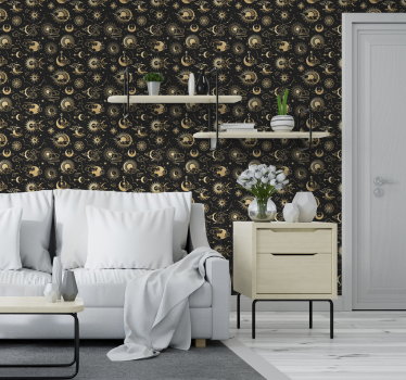 Clouds and stars Bedroom Wallpaper - TenStickers