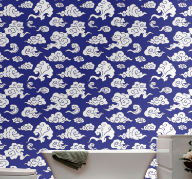 Cloudy Motif Pattern new york wallpaper - TenStickers