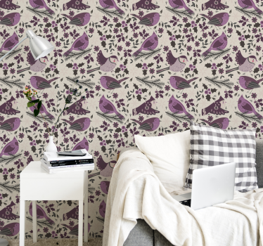 colourful birds Lounge Wallpaper - TenStickers