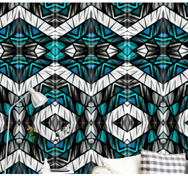 Cool black, blueand white graffiti wallpaper paintings - TenStickers