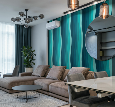 Curved Ocean Waves 3D wallpaper - TenStickers