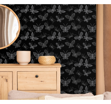Dark butterfly pattern Toilet Wallpaper - TenStickers