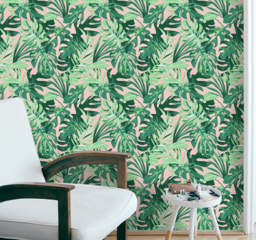 Different green leaves leaves wallpaper - TenStickers