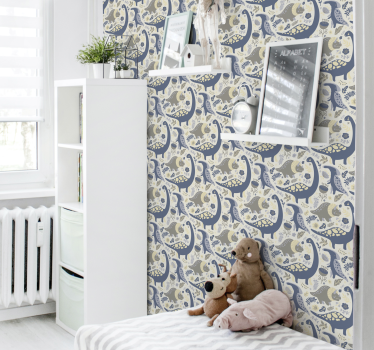 Dinosaur Pattern dinosaurs wallpaper - TenStickers
