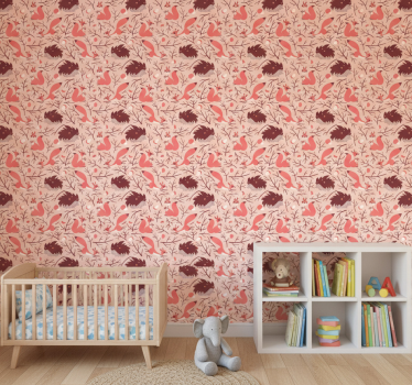 Dinosaurs wallpaper featuring squirrels and hedgehogs - TenStickers
