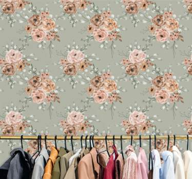 Elegant Blooming Roses flower wallpaper - TenStickers