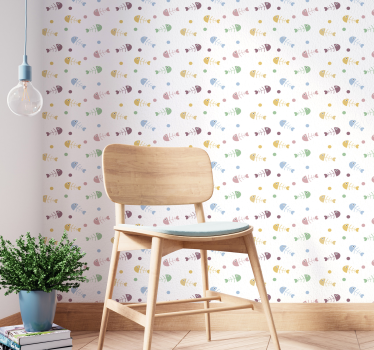 Fish-bones Bedroom Wallpaper - TenStickers