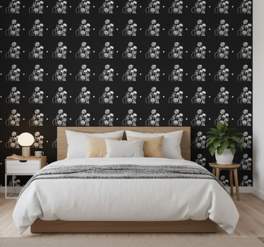 Flower wallpaper woman and sunflowers minimalist design - TenStickers