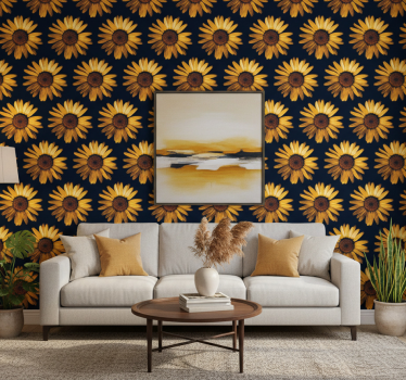 Flower wallpaper yellow sunflower - TenStickers