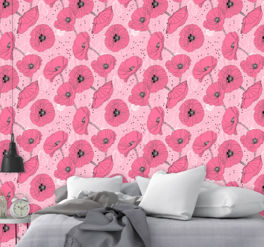 Flowers in muted pink Nature Wallpaper - TenStickers