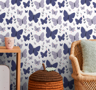 Fluttering purple wings butterfly wallpaper - TenStickers