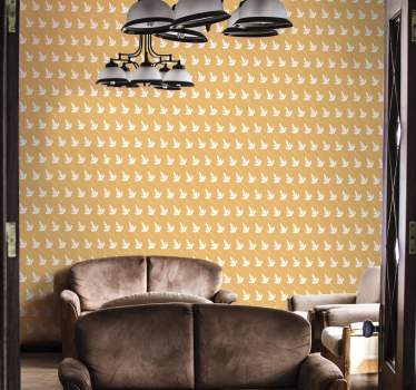 Flying white display leaf wallpaper - TenStickers