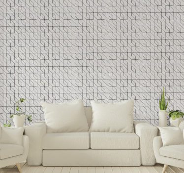 Geometric cross figures Lounge Wallpaper - TenStickers