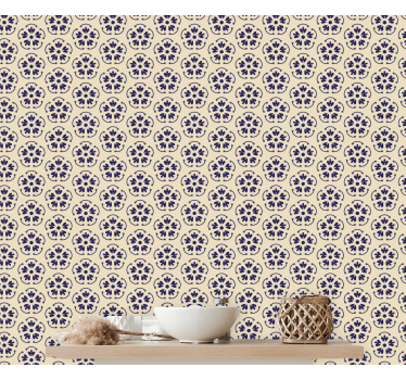 Geometric flower pattern Lounge wllpaper - TenStickers