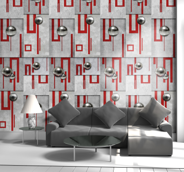 Geometric Spherical Ornaments Abstract wallpaper - TenStickers