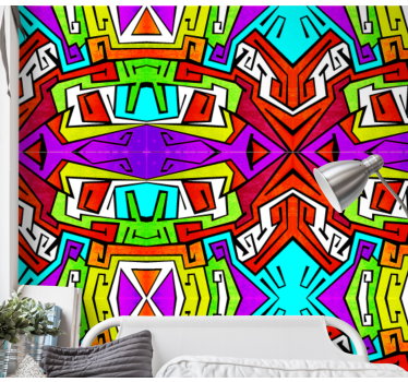 Teenage bedroom wallpaper geometric vibrancy - TenStickers